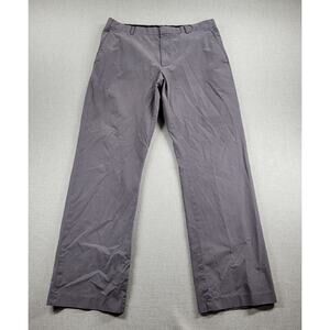Banana Republic Mens Pants Size 35/34 Gray Pinstriped Flat Front Straight Leg